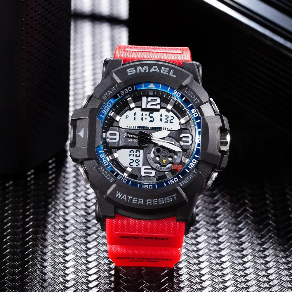 Red Men Sport Display Daily Timer Multifunction Luxury Waterproof Cool Wrist Watch Men Digital 8036 Watch