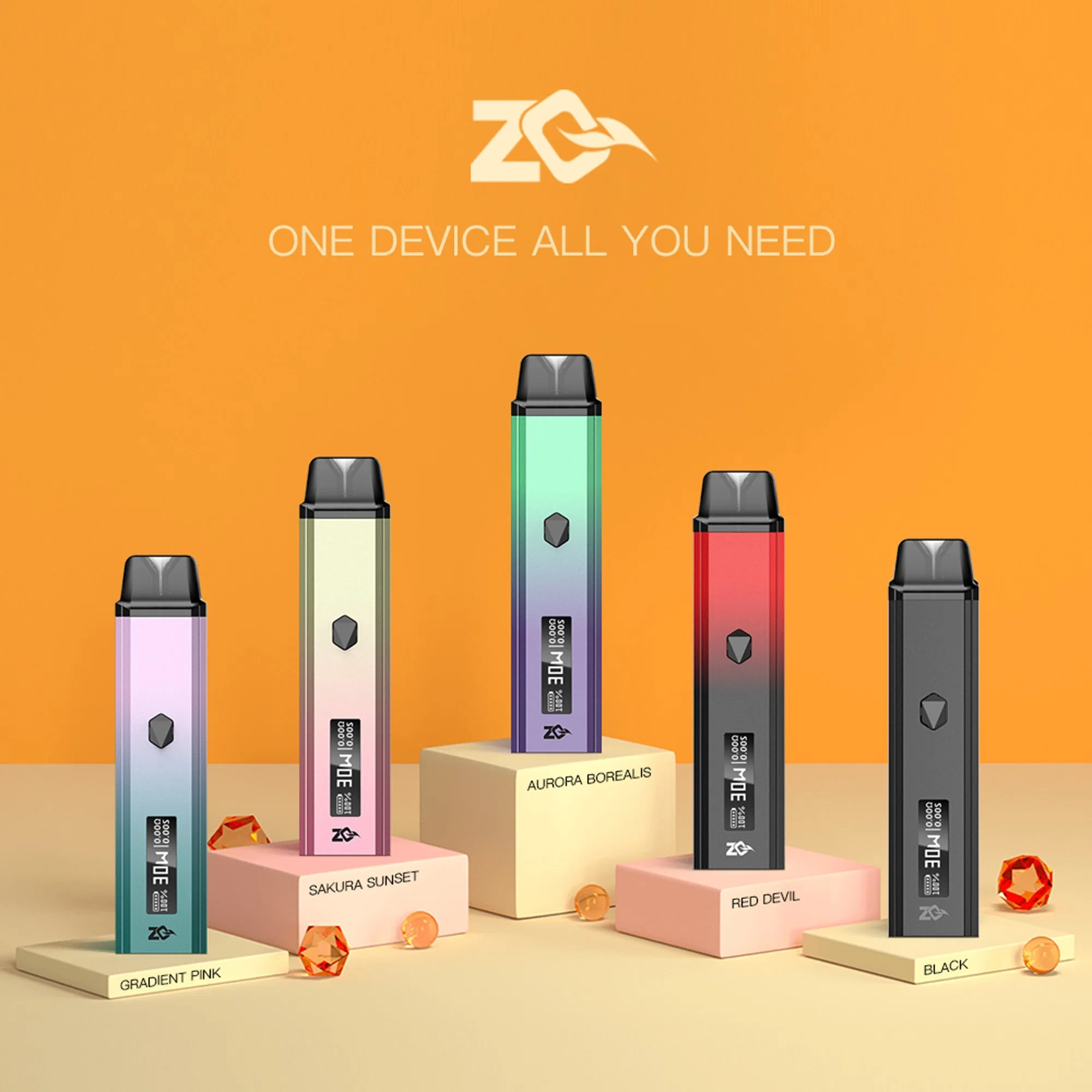 1000mAh Battery 3ml E-Liquid Capacity Refillable Vape Pod System with Digital Screen Zq Xtal PRO Kit OEM