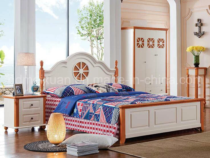 Solid Wooden Bed Modern Double Beds (M-X2228)