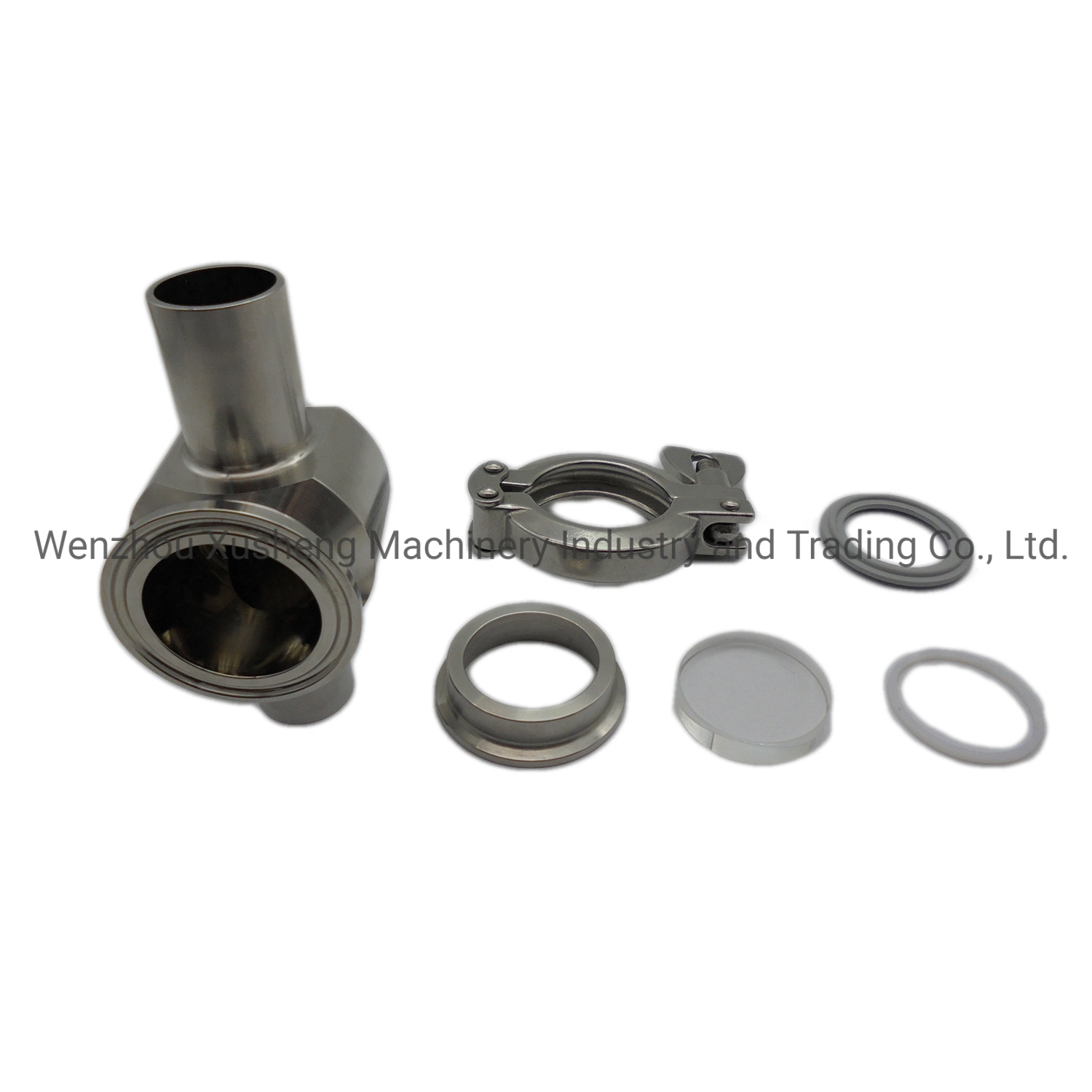 Sanitary Stainless Steel SS304 Weld Tee with Clamp Sight Glass