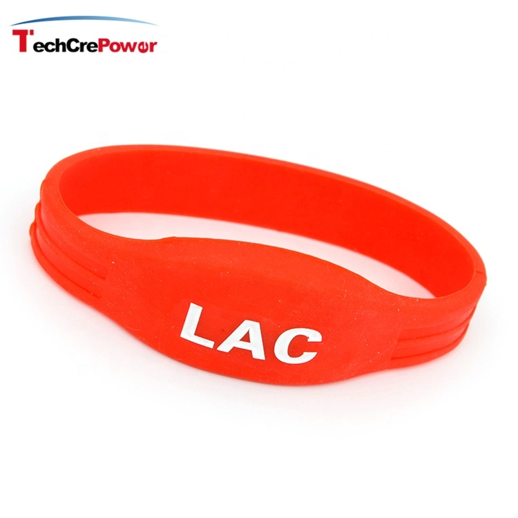 Em4100 ID Customized Logo RFID Kids Rubber Adjustable Silicone Wristband Made in China