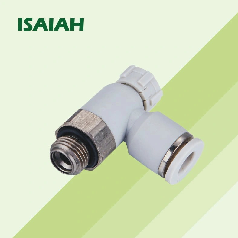 Componente neumático de la fábrica de Isaiah China con bloqueo Mini Air Válvula de control de velocidad de la válvula del acelerador de flujo