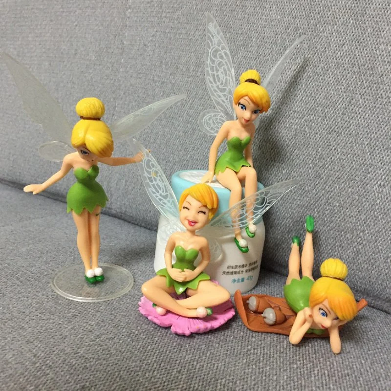 4PCS/Set Fairy Action Figure Toys for Kids Birthday Cake Decoration Gift