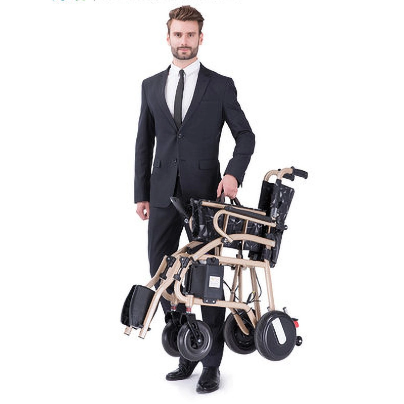 Lightweight Medicare 12'' Folding Foldable Power Electric Wheelchair with Quick Removable Motors