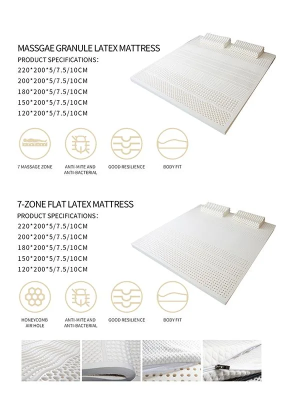 OEM/ODM Customized Size/Covers High quality/High cost performance  Latex Foam Mattress From Thailand