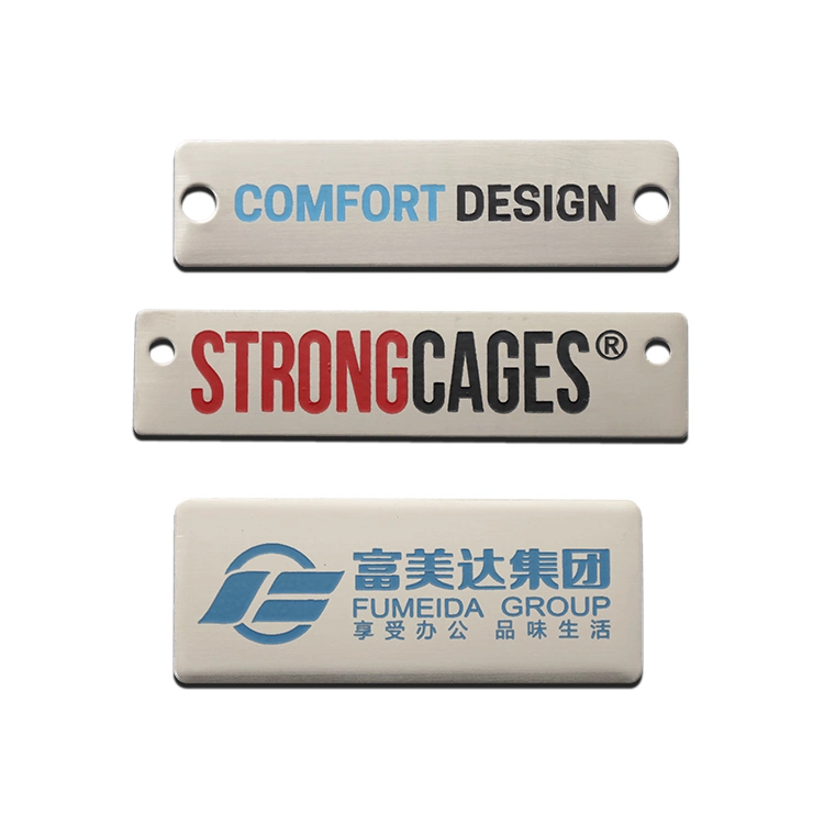 China Wholesale/Supplier Private Blank Aluminum Custom Logo Sticker Metal Clothing Hang Label