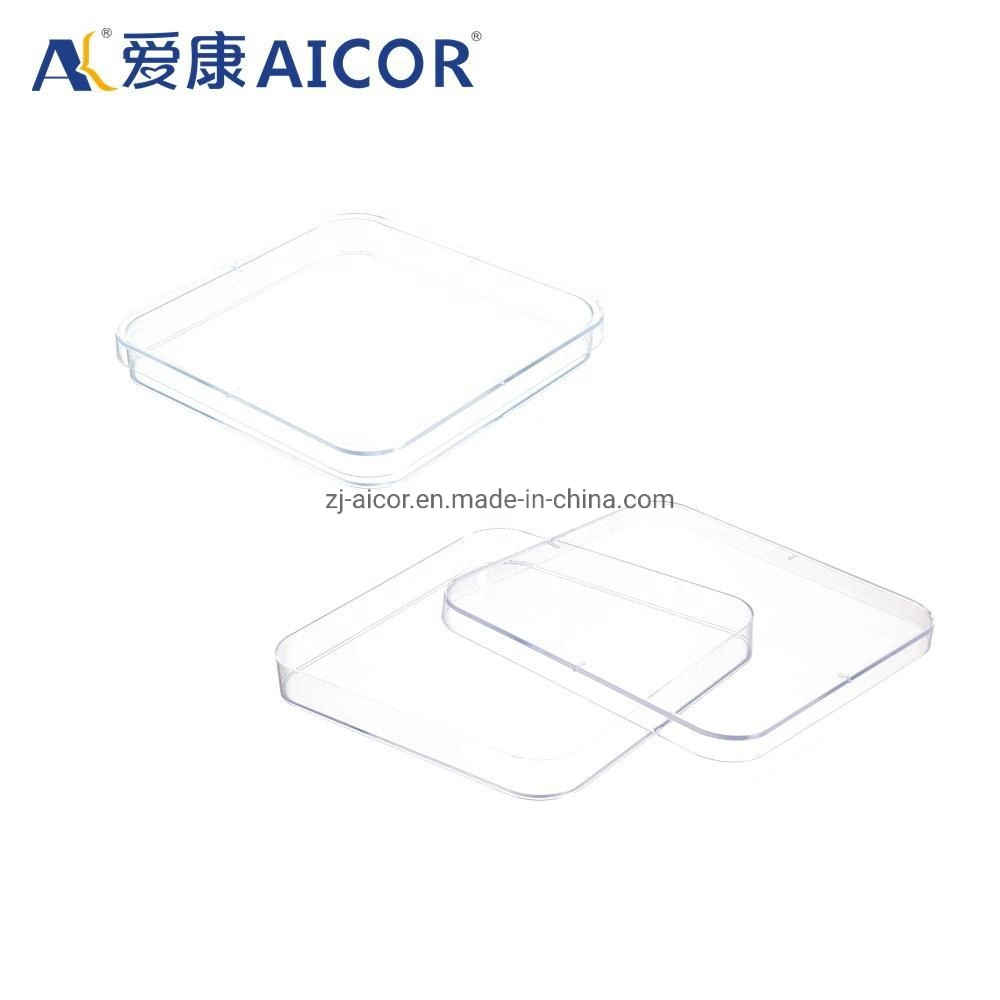 13X13cm Petri Dish 130mm*130mm Used Imported Material Sterile Laboratory Medical Plastic Product Plastic Bacteria Culture Petri Dish