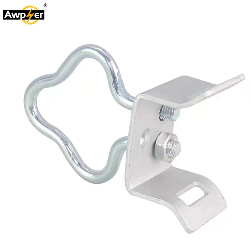 Galvanized Steel FTTH Hoop Fastening Retractor / Drop Wire Bracket / Pole Bracket Hook