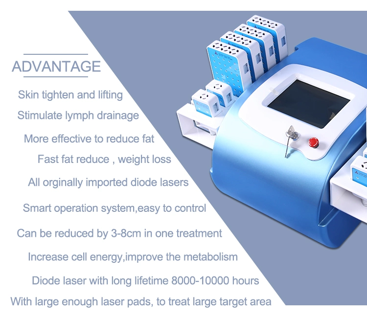 336 Diodes Lipo Laser Beauty Machine Dual Wavelength 12 لاصقات معدات صالون إزالة الخلايا السليوليت من Lipulaser