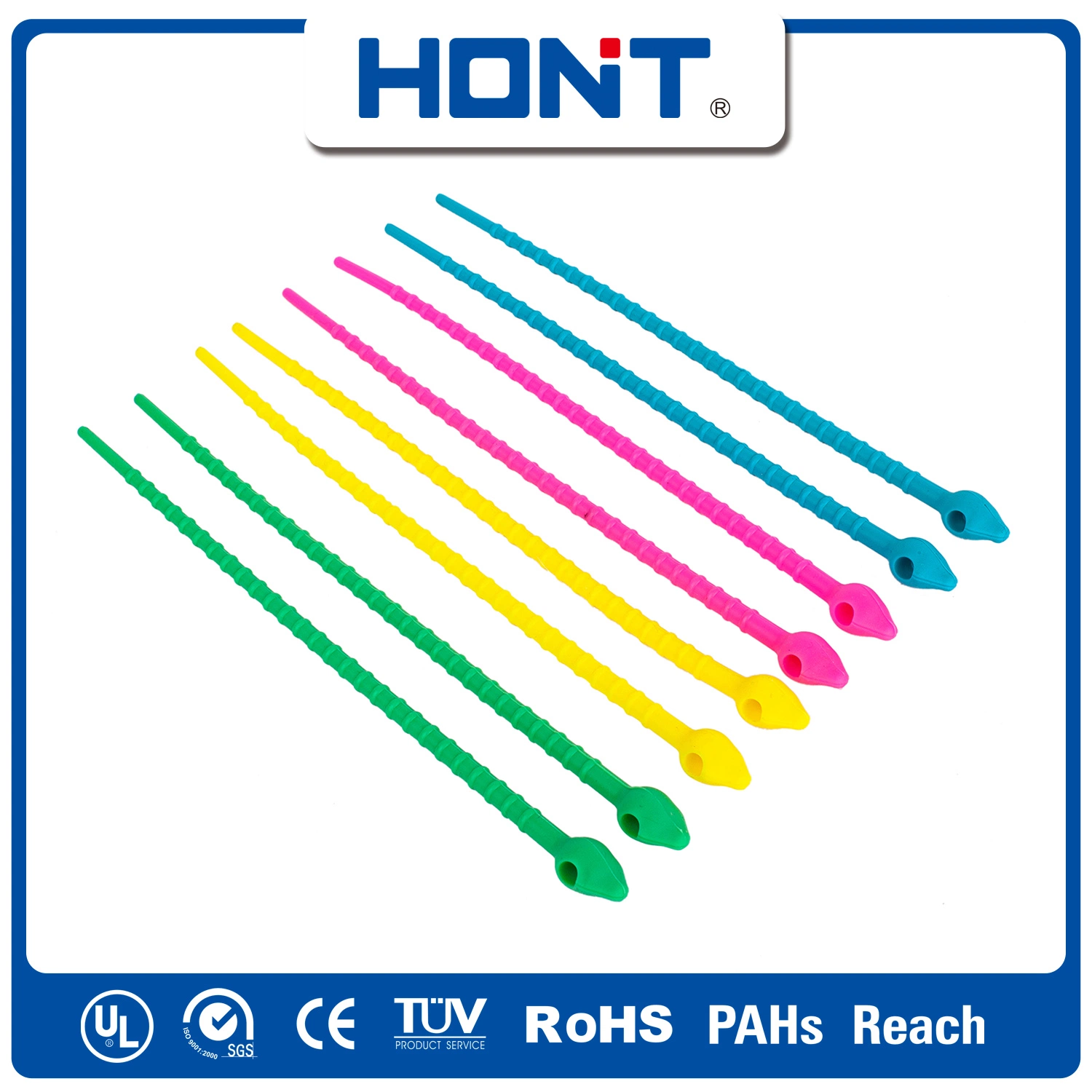 2019 New Magical Color Reusable Silicone Cable Tie with UL