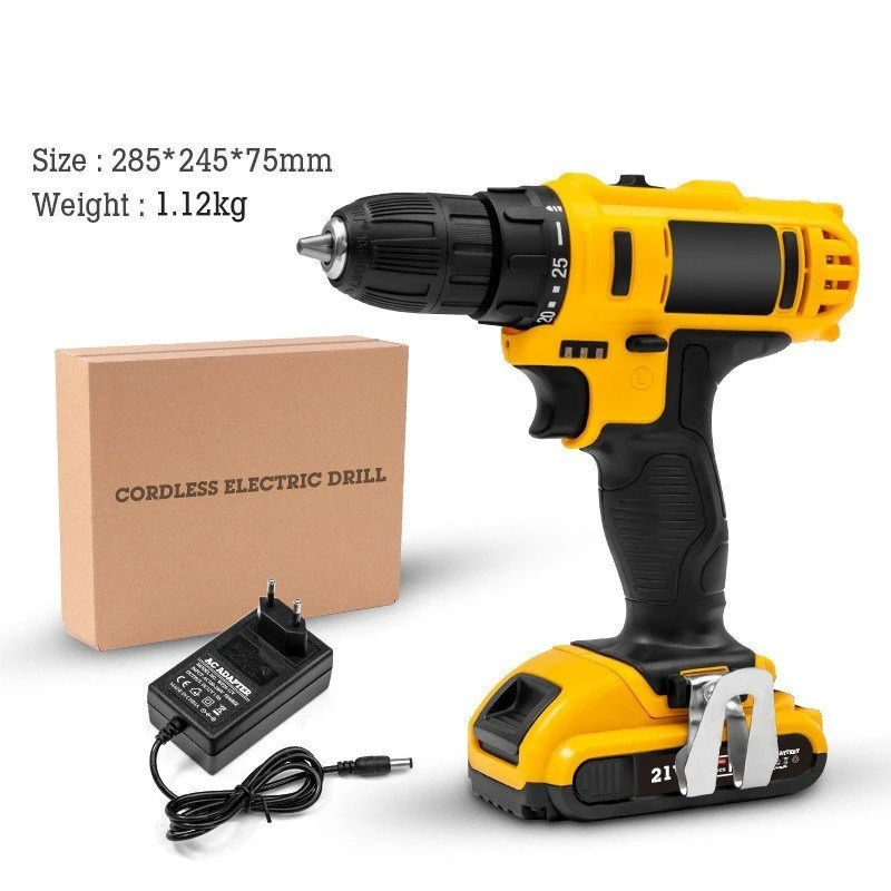 Powerful 21V Cordless Drill Set with Rechargeable Battery