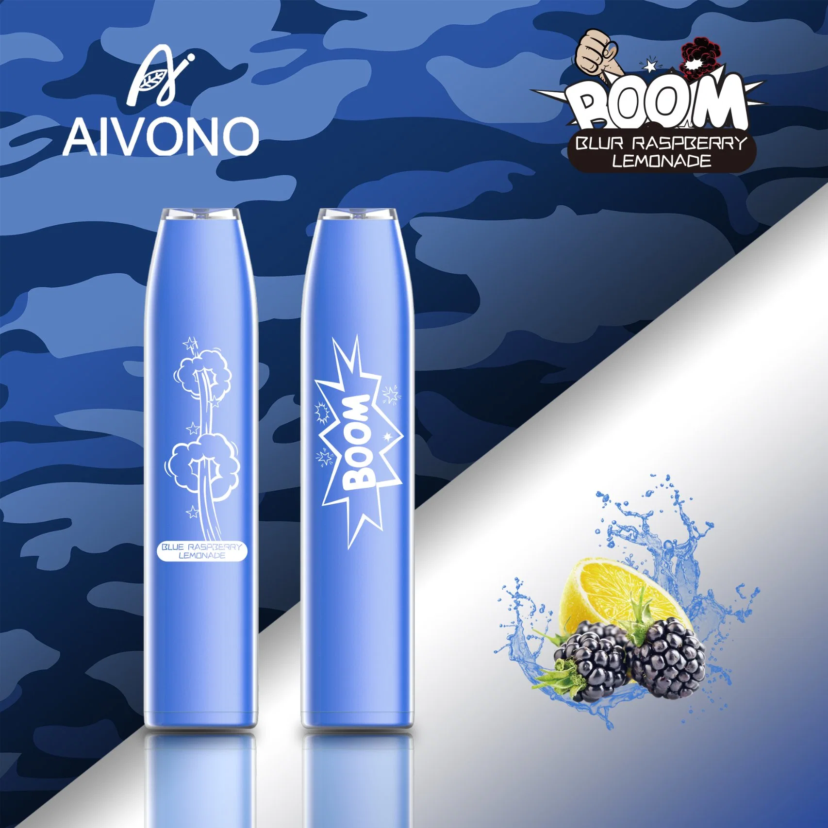 Aim Boom 600 نفخة قلم القرد القابل للاستخدام مرة واحدة مع صندوق التعبئة 500 مللي أمبير/ساعة نكهات البطارية Aivono 12