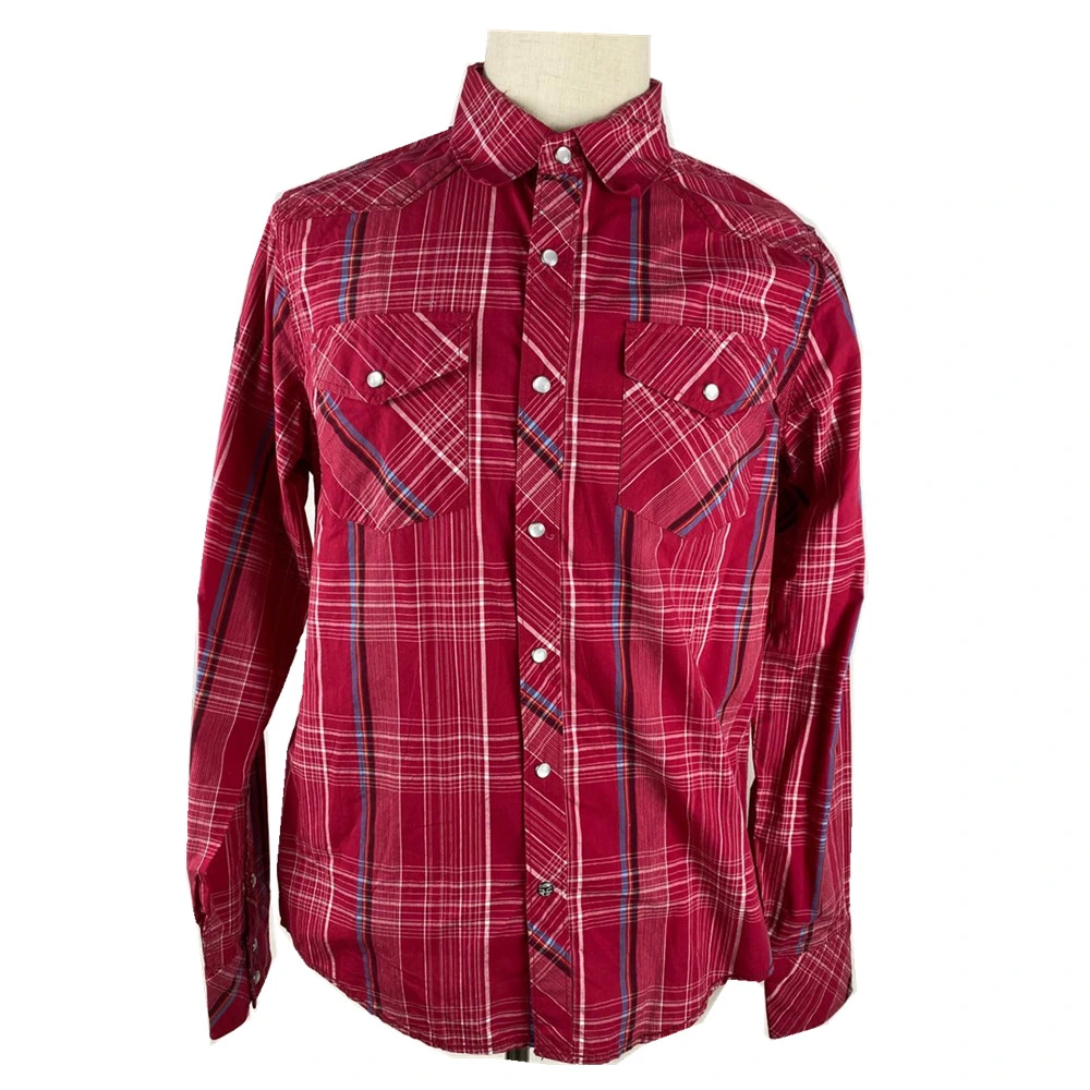 Men's 100% Cotton Y/D Plaid Woven Shirts Casual Wear
