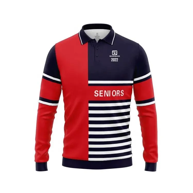 Striped Printing Custom Rugby Jersey Cotton School Leaver Jersey Polo Shirt