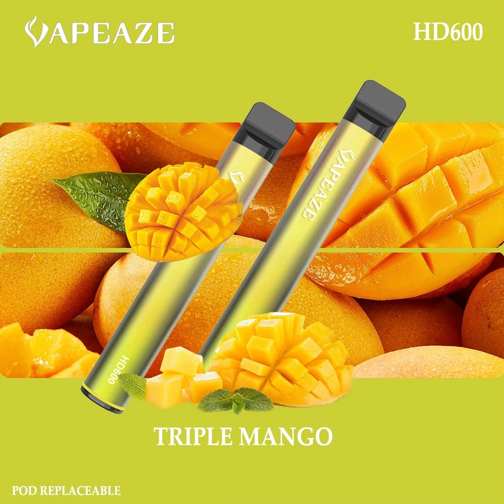 HD600 Juicy Mango Tango Custom Vape - 2% Nicotine and 500mAh Battery for All-Day Use