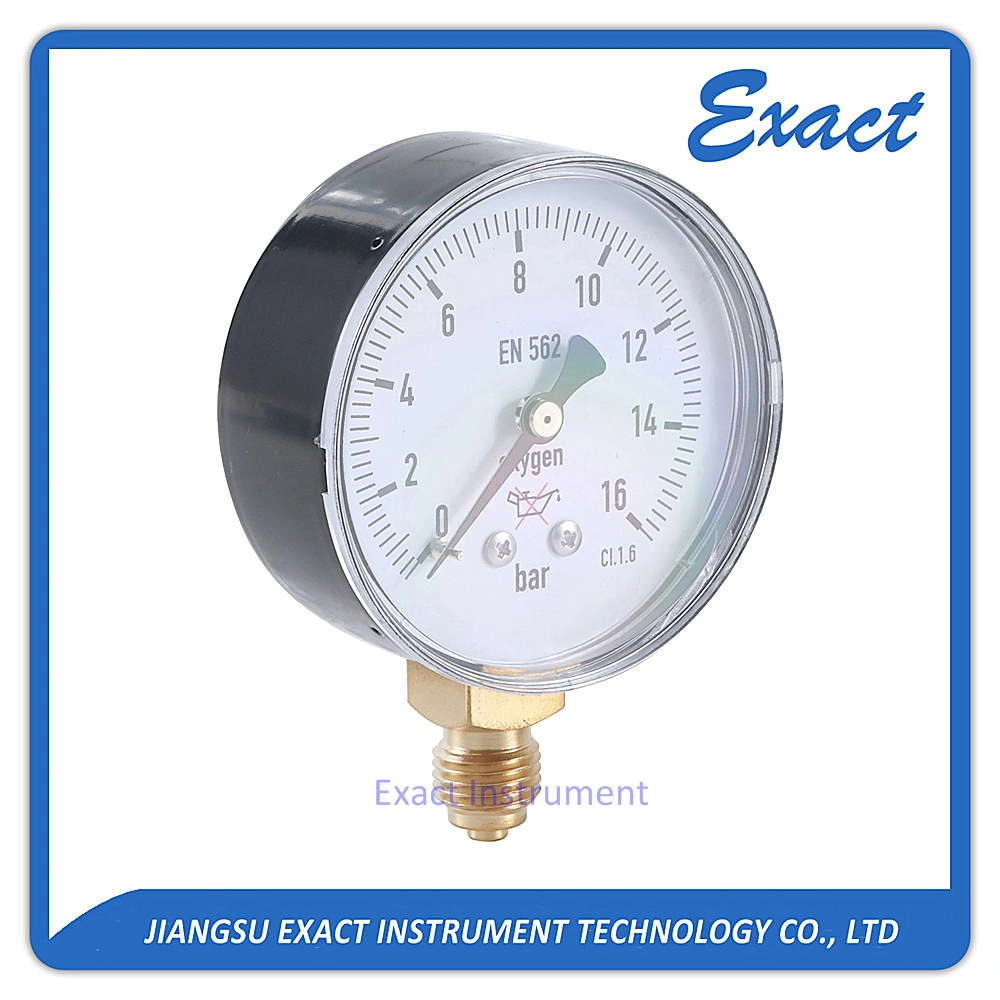 Pneumatisches Manometer Luftdruckmessgerät Standard-Trockenmessgerät Schwarz Stahlmechanisch Manometer