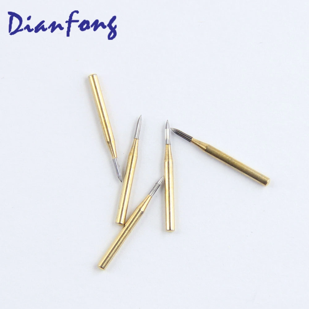 7902 Sharp Flame Trimming & Finishing Gold Dental Carbide Burs