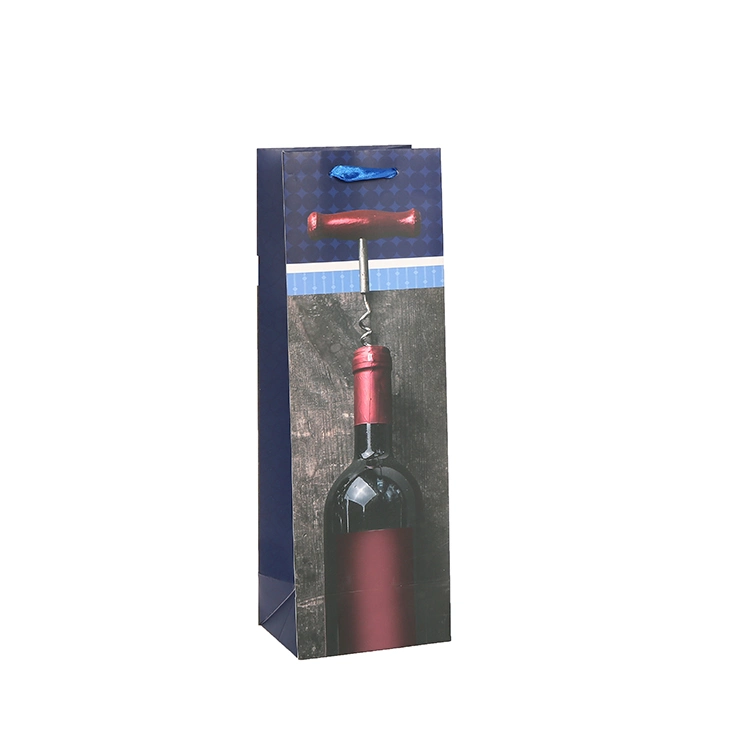 China Custom Logo Printed Paper Paper Wine Bag Manufacturer