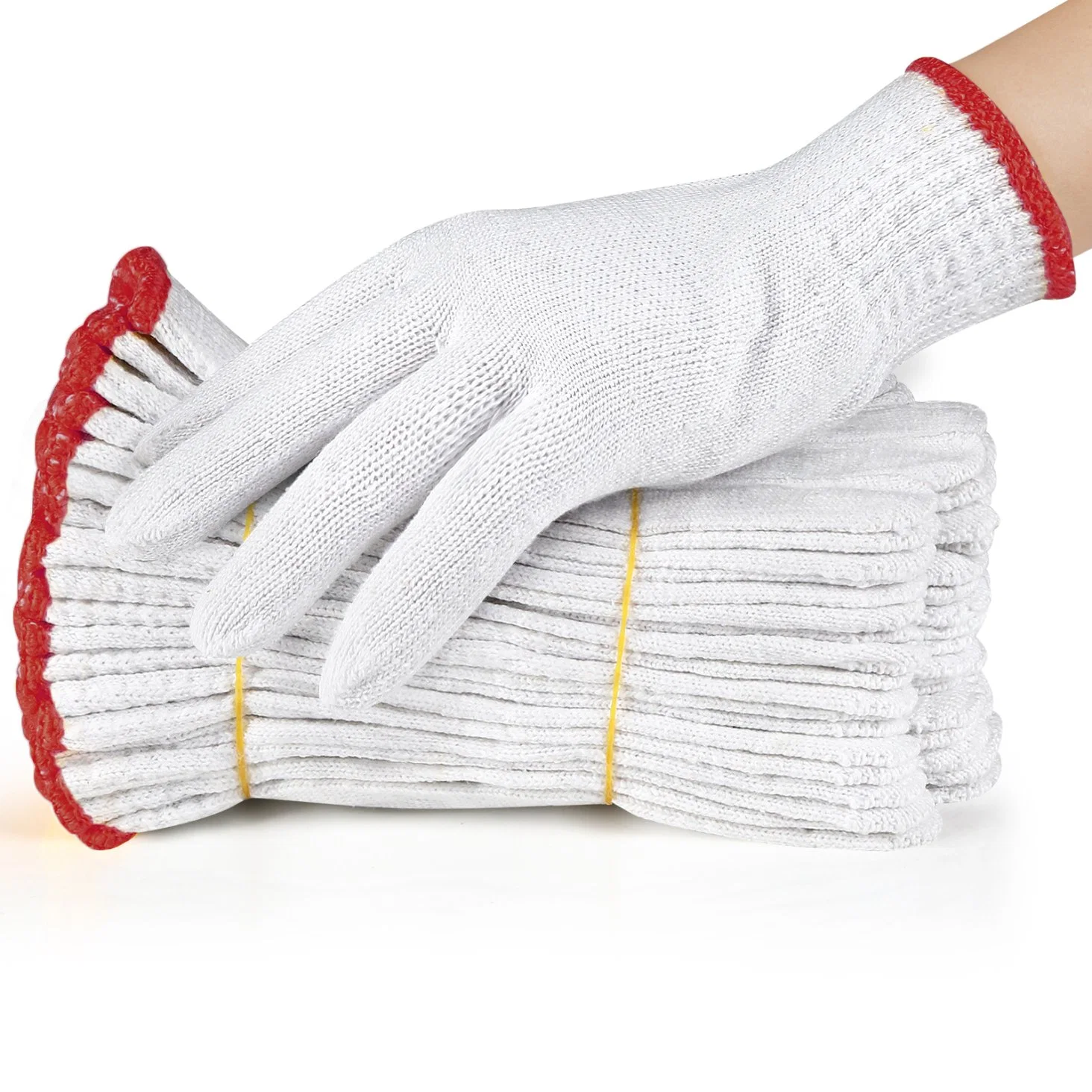 China Wholesale/Supplier 7/10/13gauge Price Industrial/Construction/Working/Protective Guantes White Cotton Knitted Safety Work Gloves