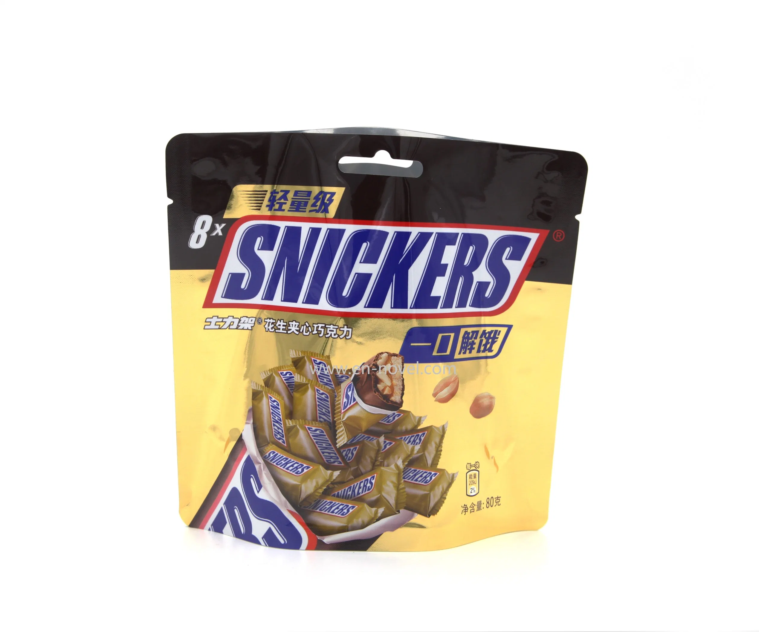 Lámina de Aluminio de plástico bolsas de embalaje de chocolate Snickers bolsos