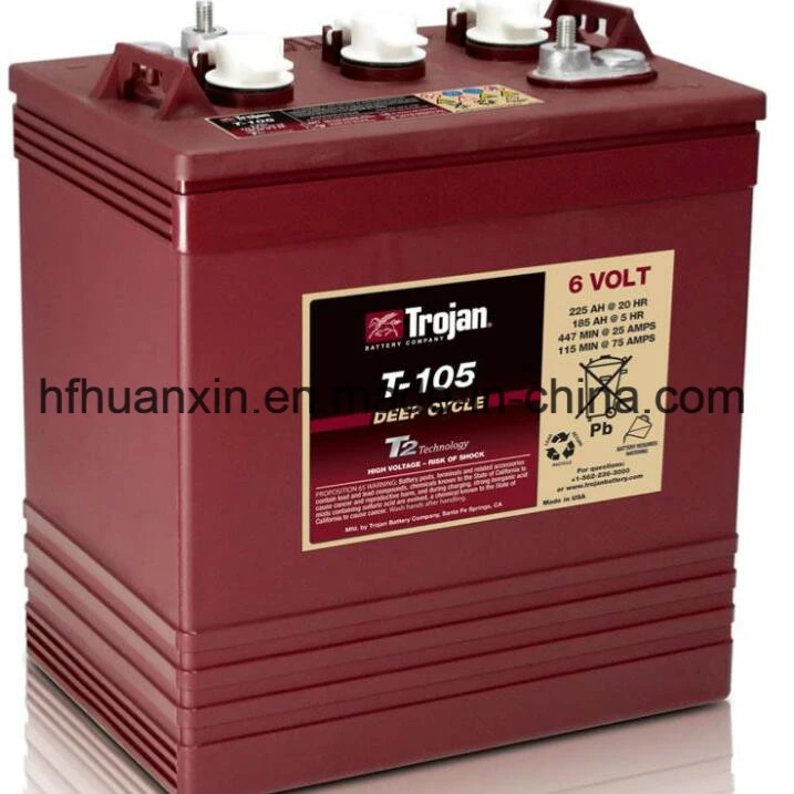 Forklift Truck Spare Parts Trojan Battery T105 6V 225A with Good Quality