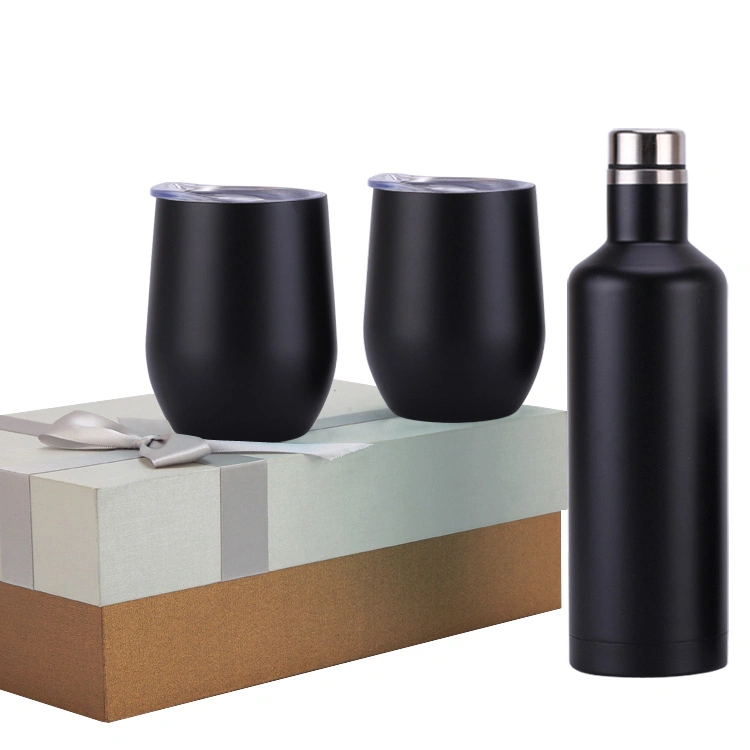 in Stock 500ml Stainless Steel Vacuum Flask Wine Bottle 12oz Wine Tumbler Set with Gift Box