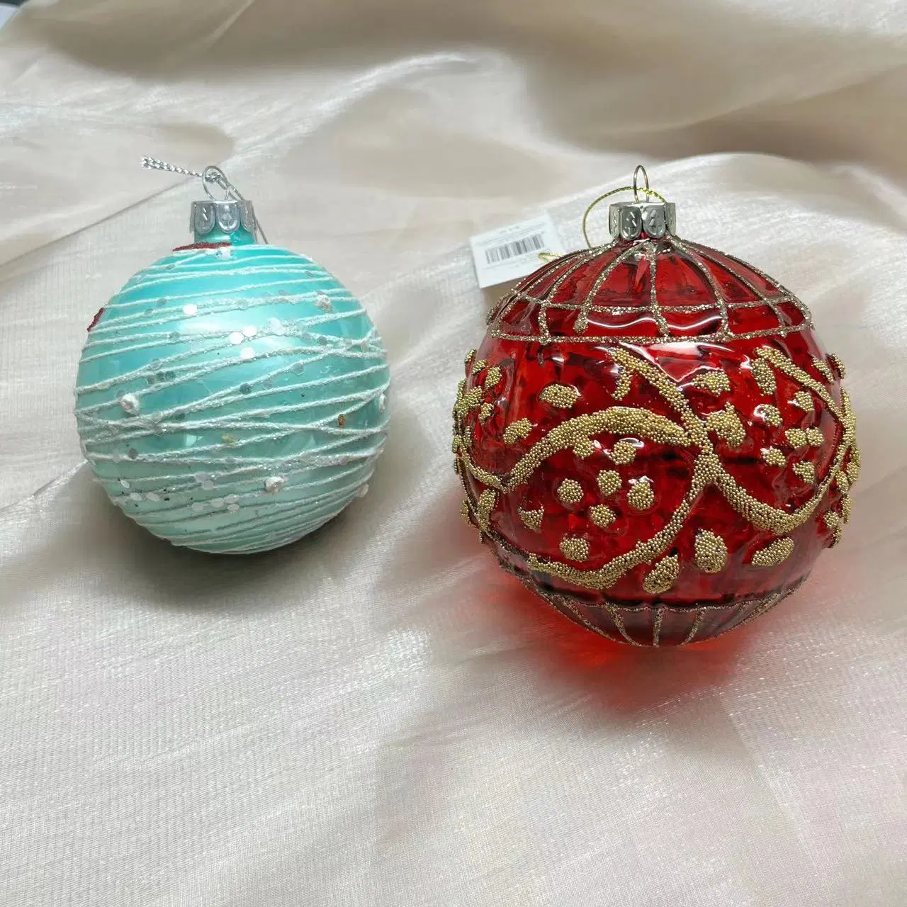 Decoração de Natal Natal Populares Redonda azul bolas decorativas com luzes vermelhas