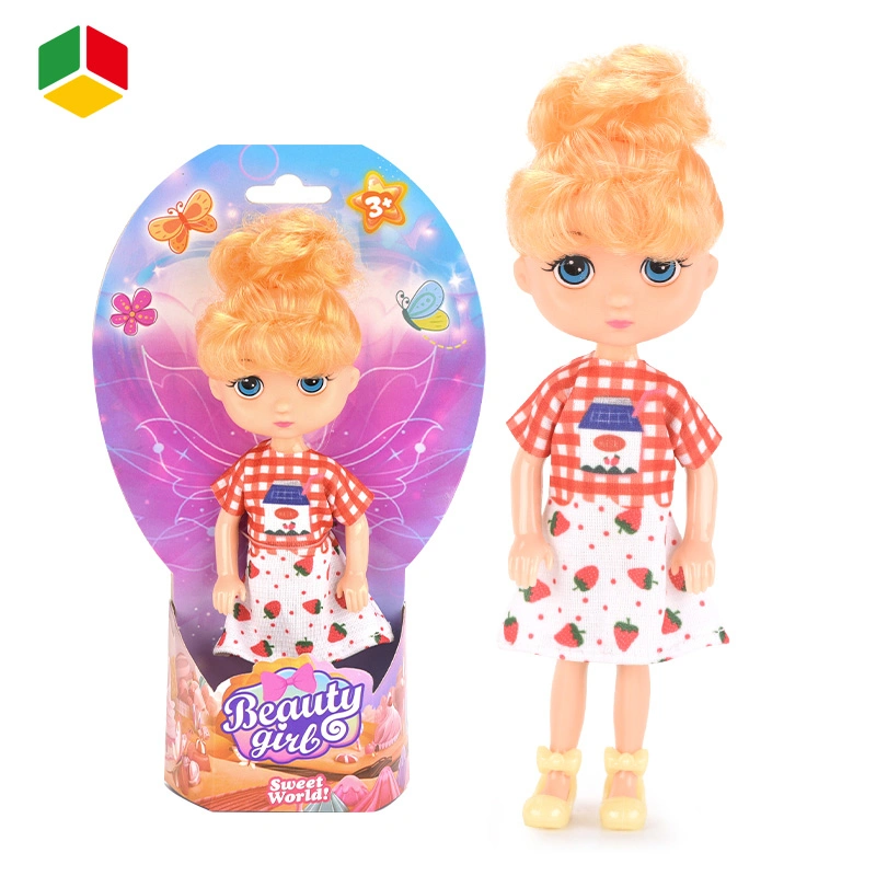 Qstoys New Plastic Safe Cute 5 Inch Small Doll Girl Gifts Toy Mini Dolls Toys for Girls