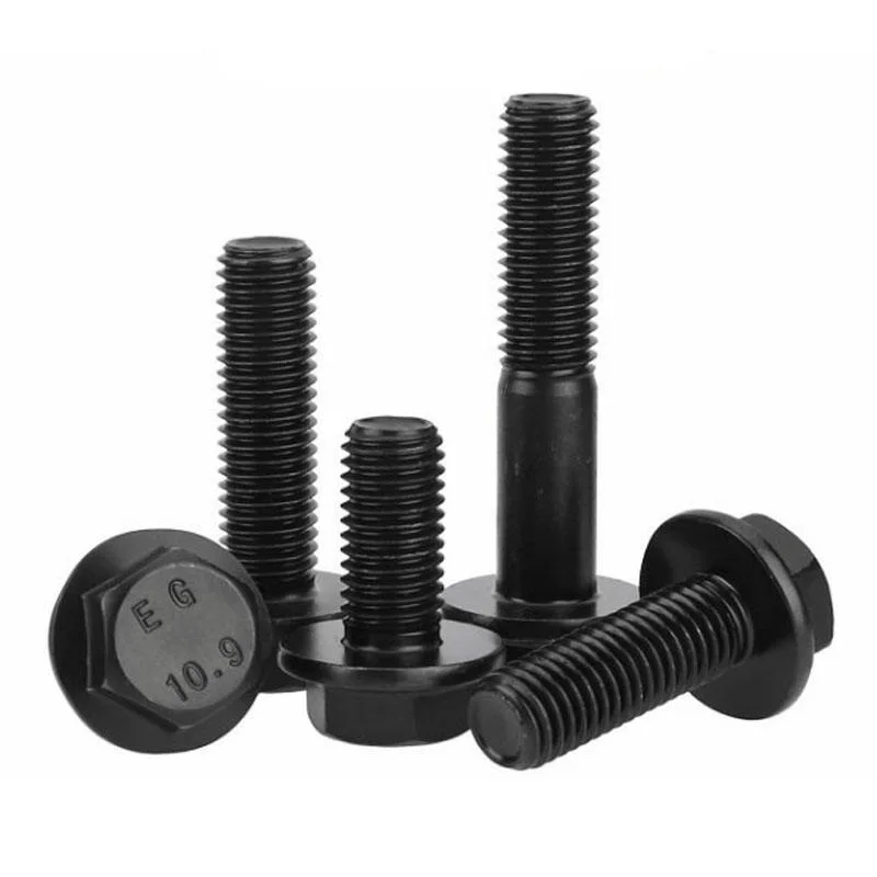 M6 M8 ASTM A325 A307 Gr2 Gr5 Galvanized Carbon Steel Black Oxide Hex Hexagon Serrated Flange Bolt Full Thread with Nut DIN6921