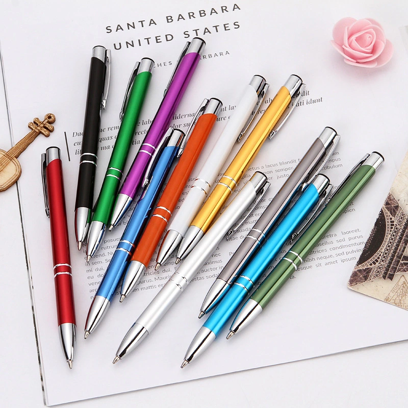 Custom Logo Advertising Office Aluminum Metal Ball Point Pen