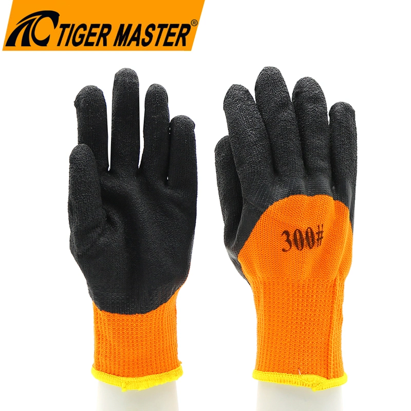 Black Oil Acid Resistant Anti Slip Latex Coated Work Gloves Custom Logo Soft Men Industrial Latex Gloves Safety