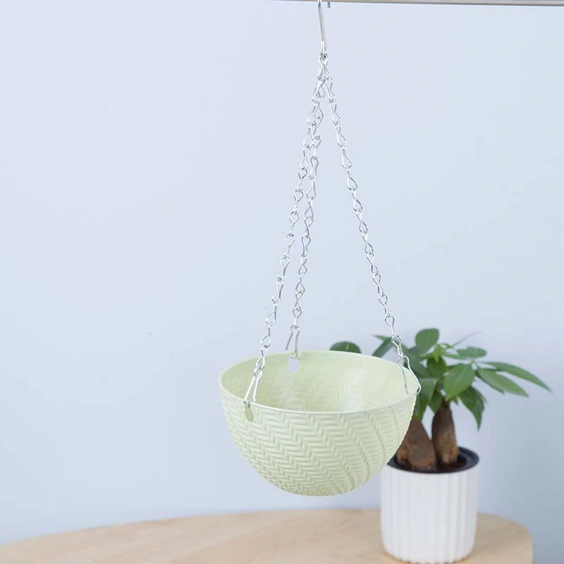 Plant Flower Pot Round Plastic Hanging Basket Flower Pot Garden Plant Chain Planter Decoration Wyz16066