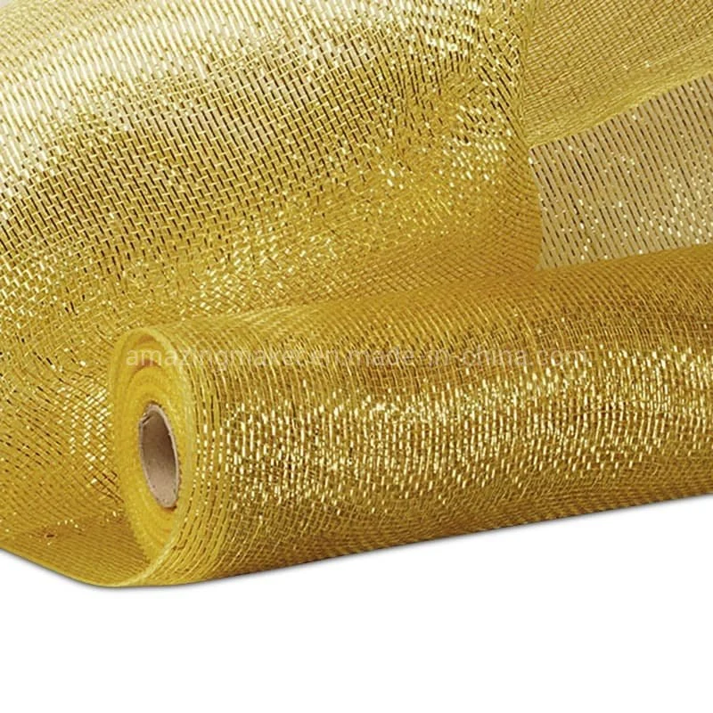 Premium Quality Half-Solid Metallic 21'' Deco Mesh for Wedding Party