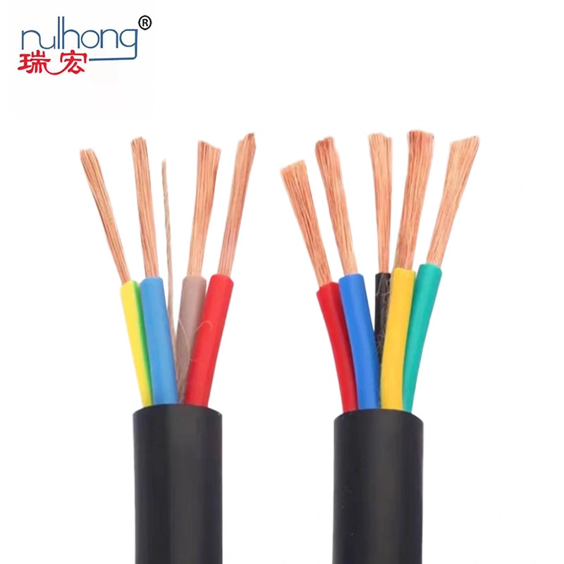 Baja tensión 450/750V RVV Rvvp 1,5mm, 2,5mm, 4mm 8mm cable eléctrico de uso doméstico flexible recubierto de PVC de cobre de núcleo múltiple