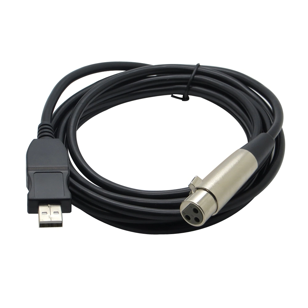 Weibchen des USB-Mikrofon-Kabel-XLR Mikrofonmic-Link-Kabel-Studio-zum Audioadapter-Verbinder des USB-Mann3m (9.8 FT)