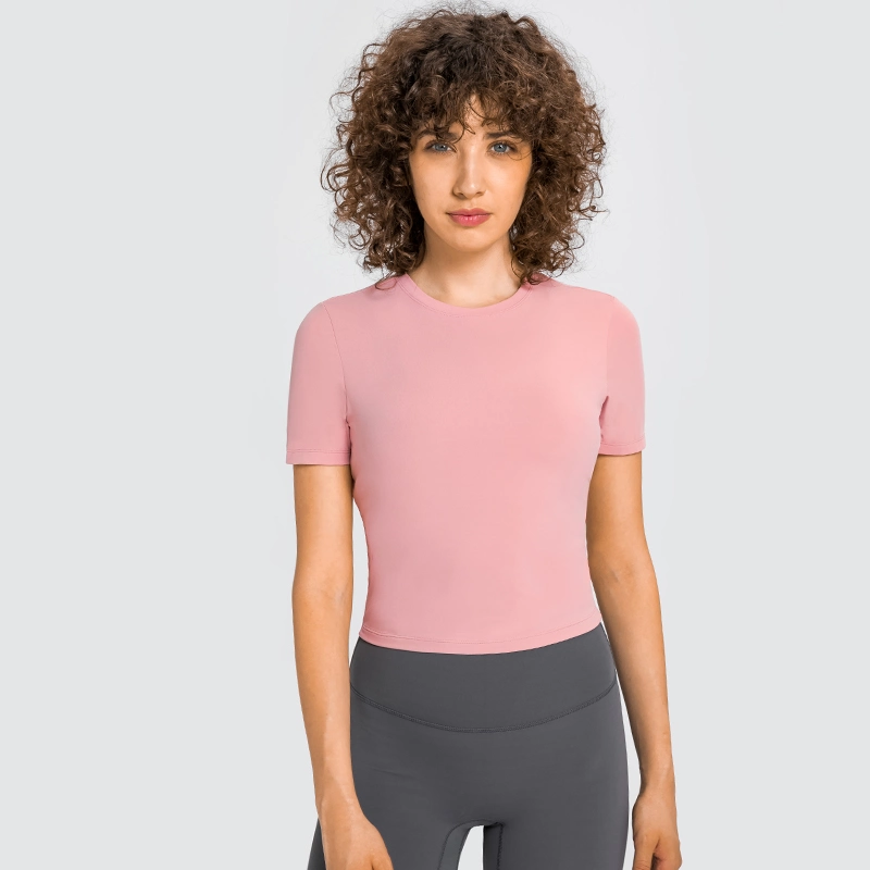 Women New Pure Color Simple Back Midline Split Yoga Wear Fashion Versatile Outside Wear Leisure Sportswear