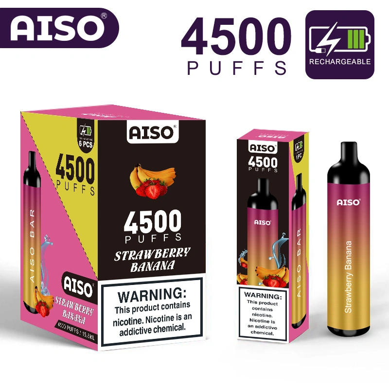 Newest&Hottest Disposable/Chargeable Vape Pen Style Aiso Bar 4500 Puffs Electronic Gift for Christmas