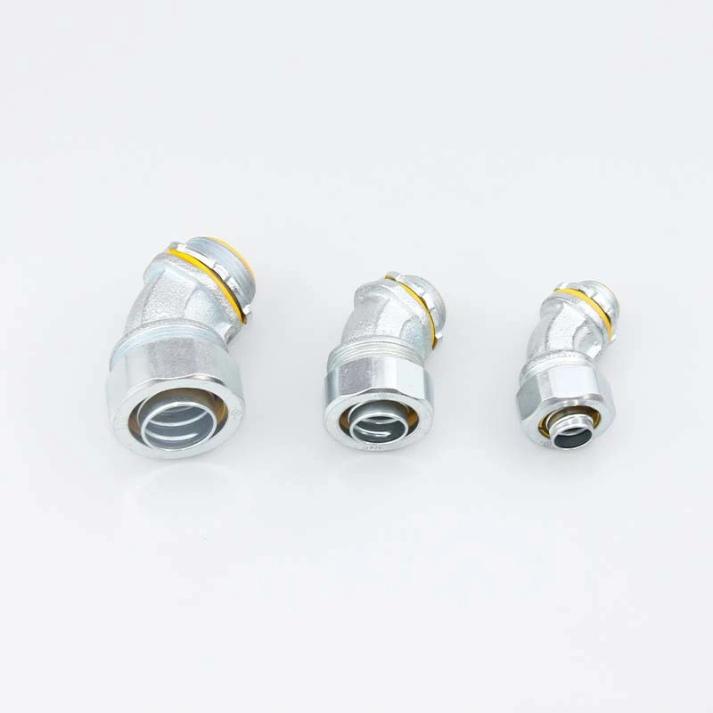 1/2 3/4 1 in 45 Degree Liquid Tight Connector Flexible Conduit Fittings