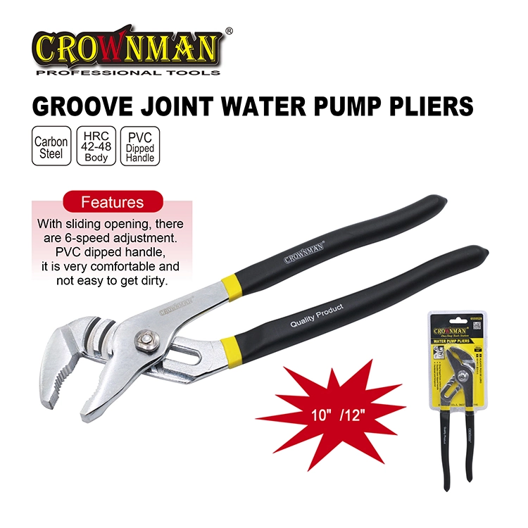 Crownman 10"/12" Carbon Steel Groove Joint Water Pump Pliers
