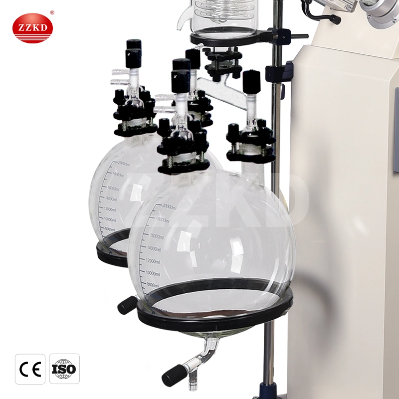 50L Digital Vacuum Rotary Evaporator Industrial Hemp Herb Oil Distiller with Automatic Lifting and Electrical Heating Oil Bath Rotary Evaporator and Dual Dou