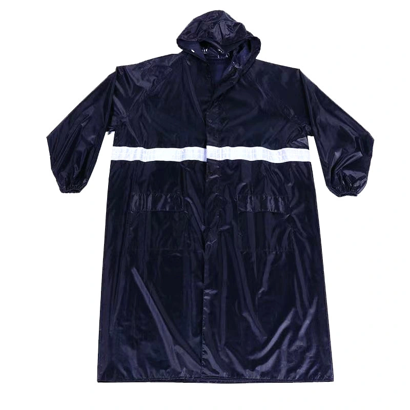 Chaqueta impermeable Azul marino PE Chubasquero Chubasquero largo Chubasquero largo Poncho