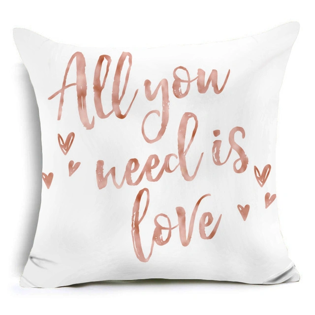 Rose Gold Printing Decoration Pillow on Sofa