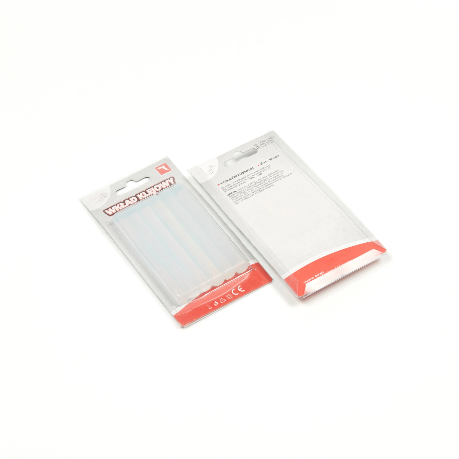 Transparente Klebe-Sticks mit Blister-Verpackung mit 7/11mm Klebe-Sticks Durchmesser