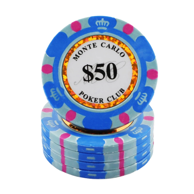 11.5g ABS Clay Ceramic Chip Case Plastic Gambling Game 3D Enamel Metal Case Various Color Stickers Casino Poker Chips Custom