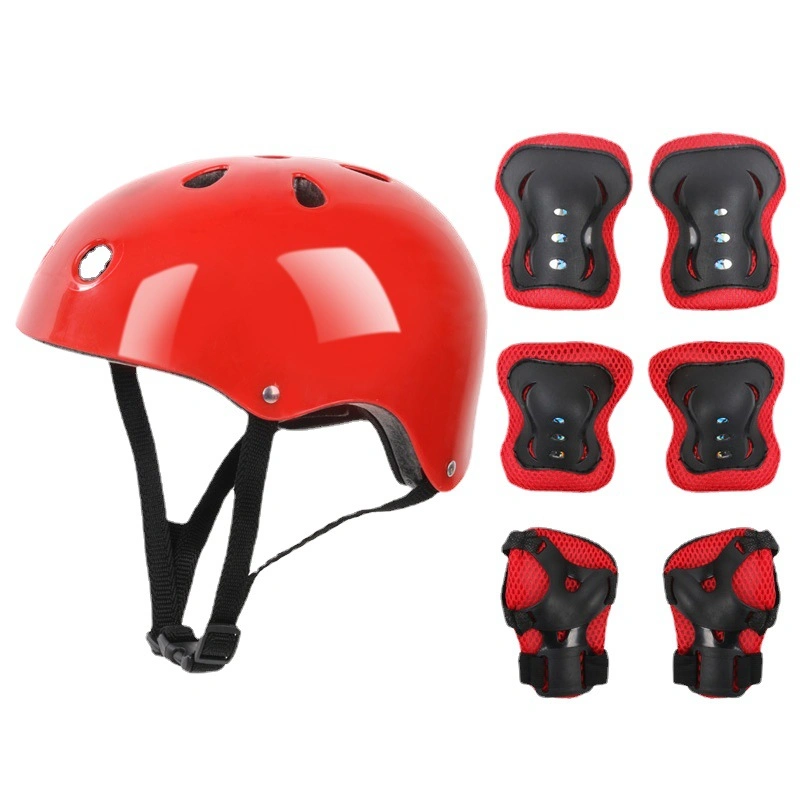 Custom OEM/ODM Kids Bike Cycling Helmet Children&prime; S Outdoor Safety Head Protector Helmet Protector 7-Piece Set