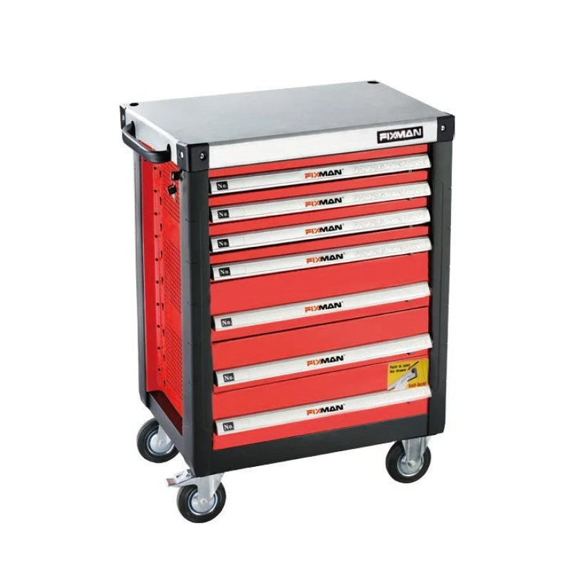 Fixman Combination 7 Drawer Red Roller Storage Mechanical Toolbox Tool Cabinet Trolley Tool Box