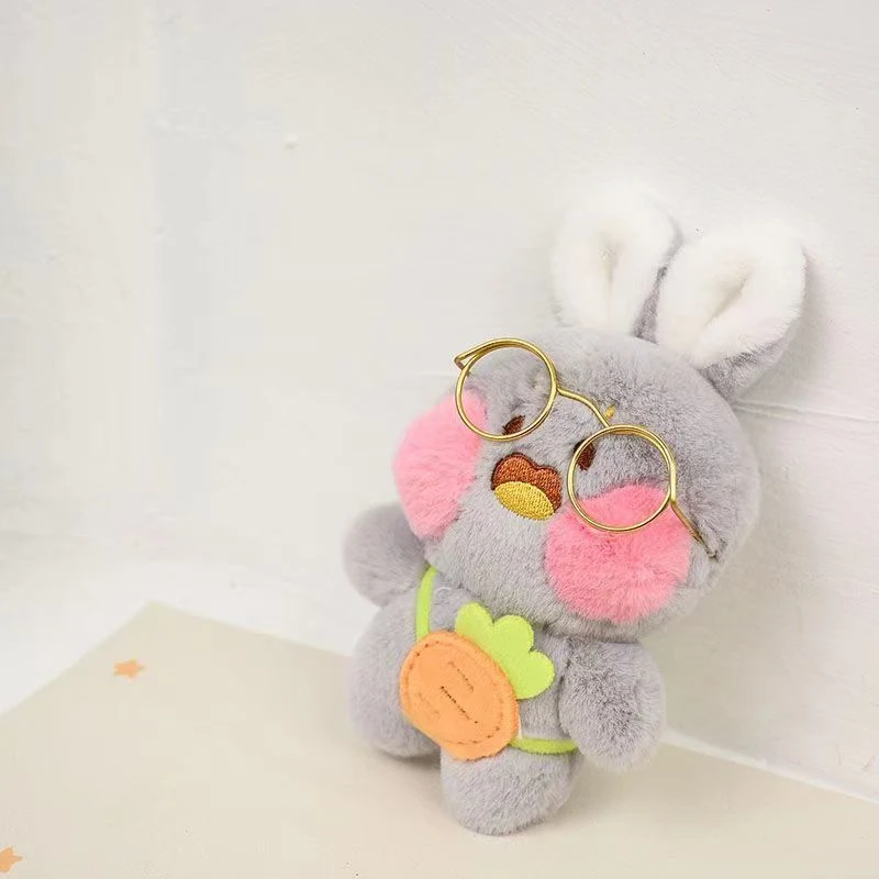 Cartoon Plush Culture Rabbit Key Chain Pendant Toot Face Bunny Doll Backpack Accessories Grab Machine Doll Gift