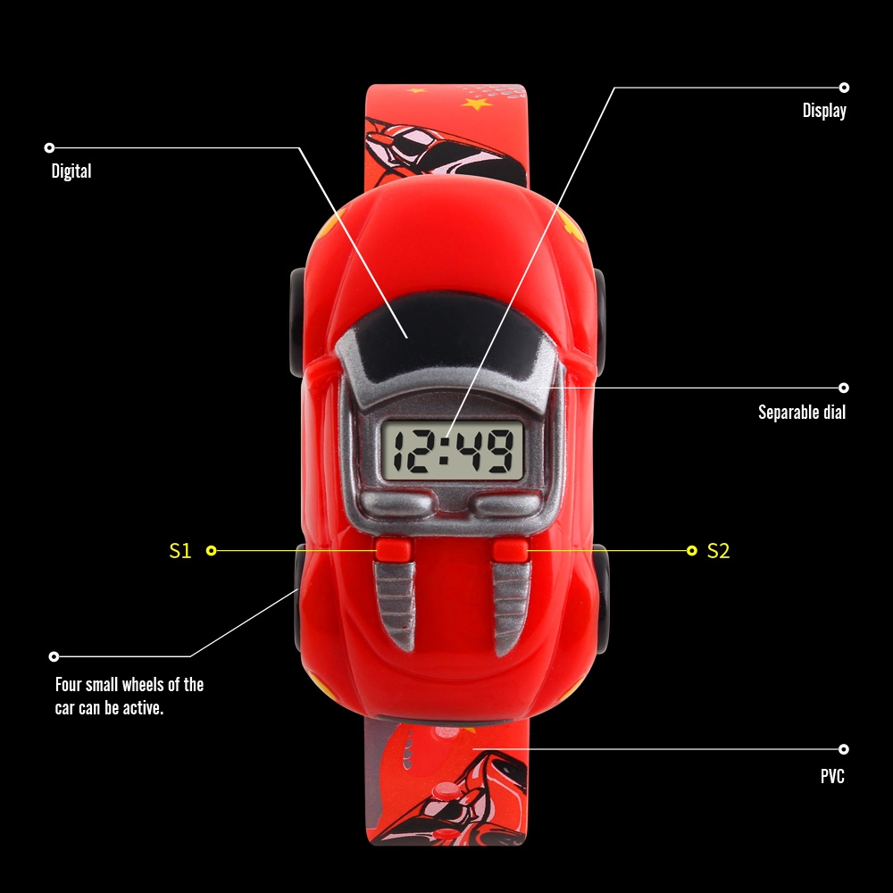 Skmei 1241 Fashion Car Design Children Wrist Watch Student Electronic Watch - Red