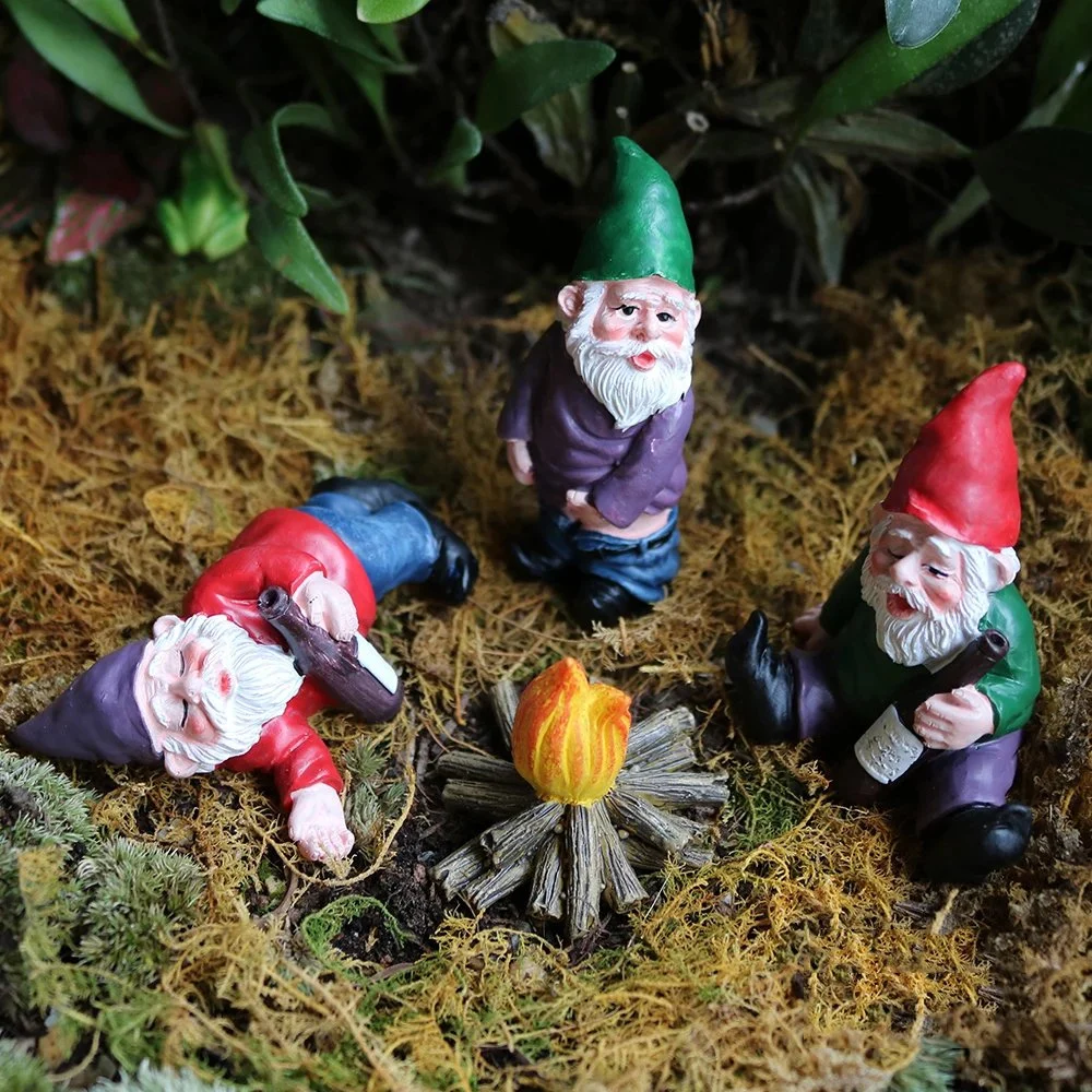 Garden gnomes de résine Accessoires Mon petit ami ivre Gnome nains Statue