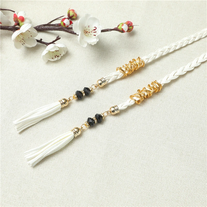 Retro Fashion Belt for Women Lady with Wax String and Glass Bugles, Resin Beads Bl-2010